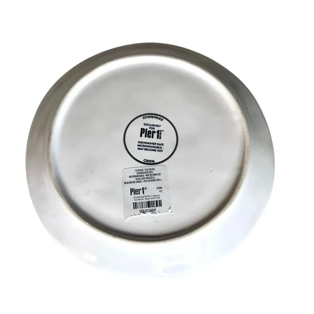 Pier 1 Tuscany Scene Plate Salad/ Dessert Italy Vineyard Black & White Retired